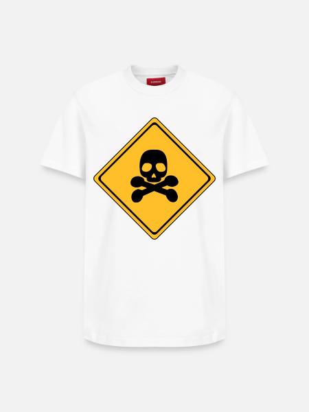 Danger Warning Sign # - Relaxed Unisex Supima Cotton T-Shirt – by SPREAD - white