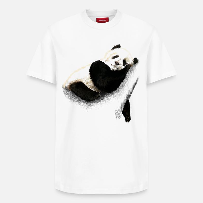 Panda - T-shirt unisexe décontracté en coton Supima – de SPREAD - blanc