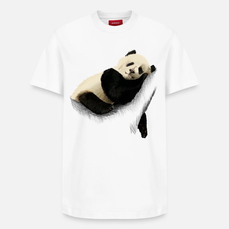 Panda - Relaxed Unisex Supima Cotton T-Shirt – von SPREAD - Weiß