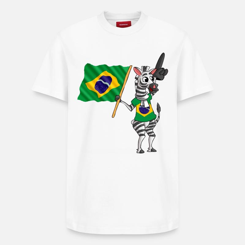 Brésiliens Zebra - T-shirt unisexe décontracté en coton Supima – de SPREAD - blanc