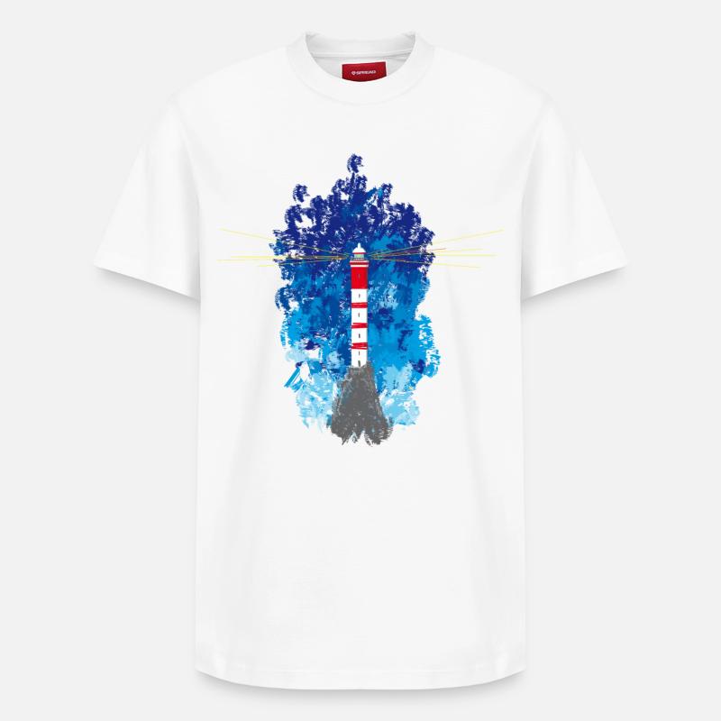 Leuchtturm - Relaxed Unisex Supima Cotton T-Shirt – von SPREAD - Weiß
