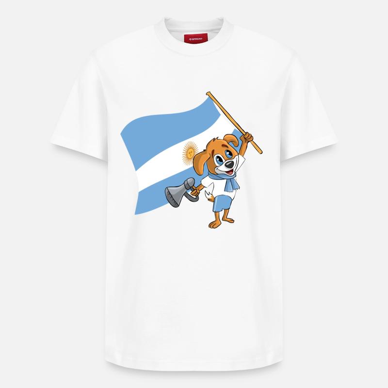Argentine fan chien - T-shirt unisexe décontracté en coton Supima – de SPREAD - blanc
