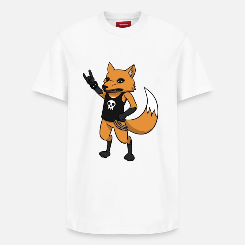 Rocker fox - T-shirt unisexe décontracté en coton Supima – de SPREAD - blanc