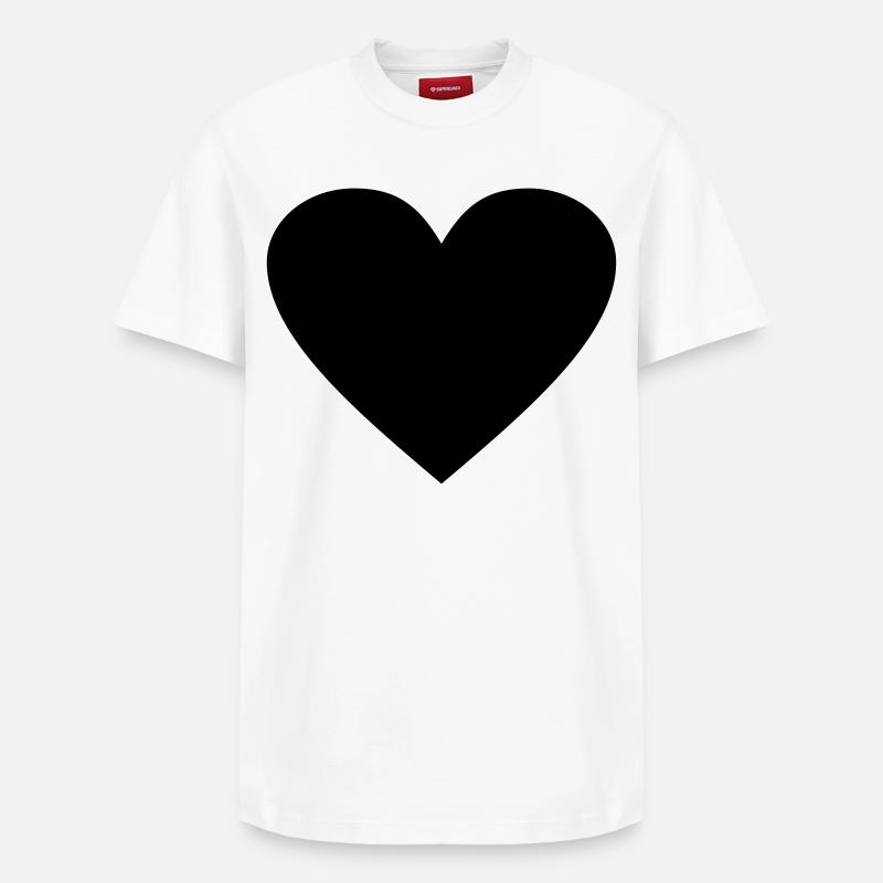 Cœur noir Awesomeelement - T-shirt unisexe décontracté en coton Supima – de SPREAD - blanc
