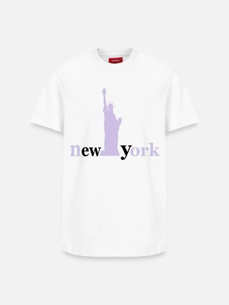 new_york - Relaxed Unisex Supima Cotton T-Shirt – by SPREAD - white
