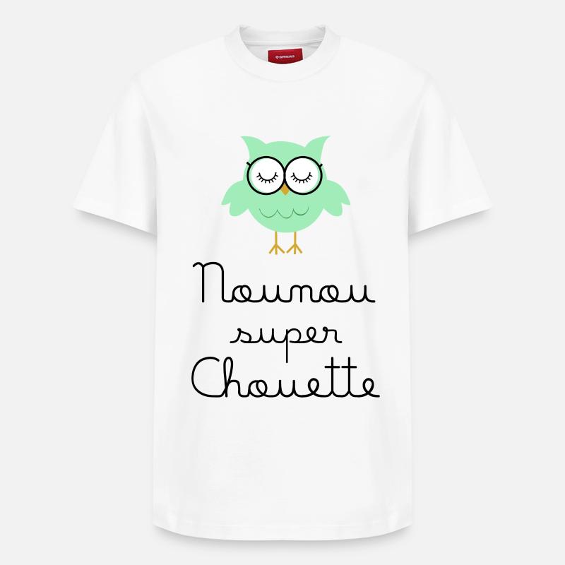 Nounou super chouette - T-shirt unisexe décontracté en coton Supima – de SPREAD - blanc