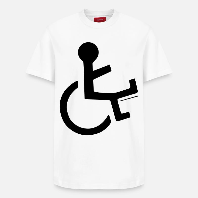 Rollstuhlfahrer mit gebrochenem Bein # - Relaxed Unisex Supima Cotton T-Shirt – von SPREAD - Weiß