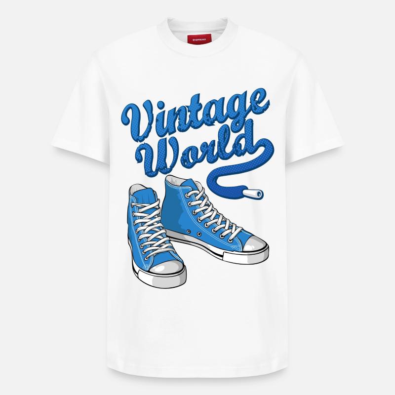 Baskets bleu cru - T-shirt unisexe décontracté en coton Supima – de SPREAD - blanc