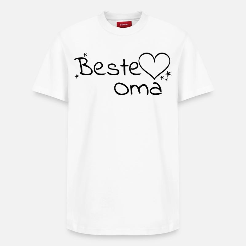 Beste Oma - Relaxed Unisex Supima Cotton T-Shirt – von SPREAD - Weiß