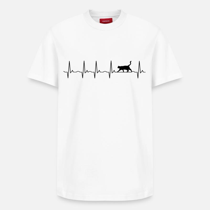 chat - T-shirt unisexe décontracté en coton Supima – de SPREAD - blanc