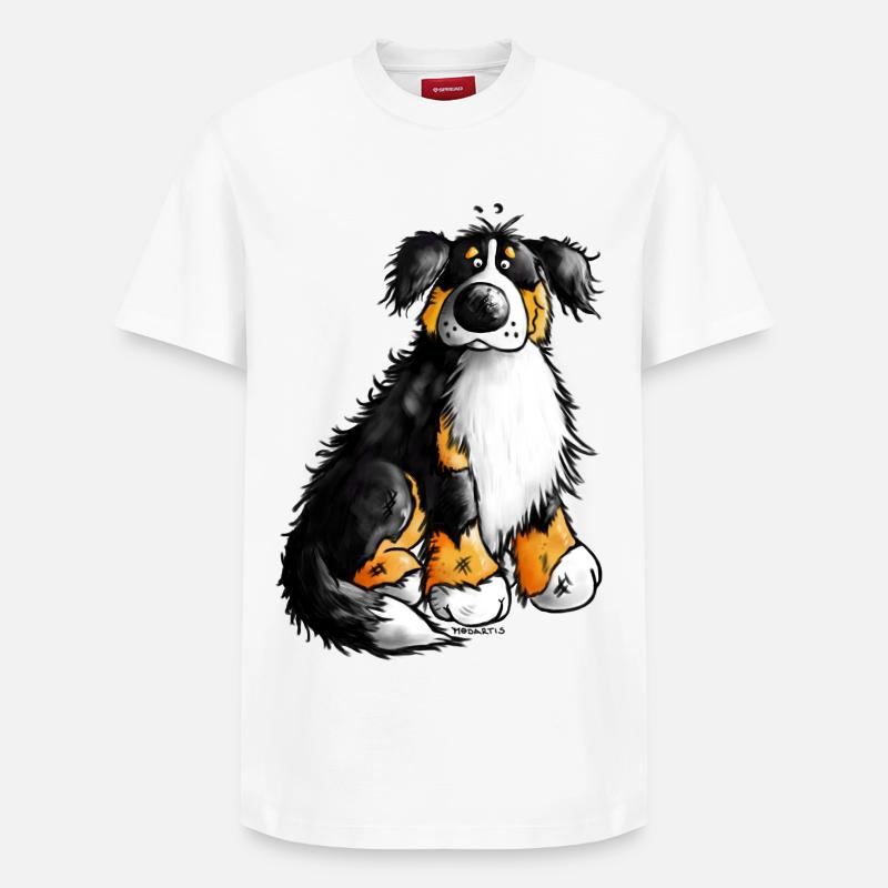 "Bernie" - Bouvier Bernois - Chien - T-shirt unisexe décontracté en coton Supima – de SPREAD - blanc