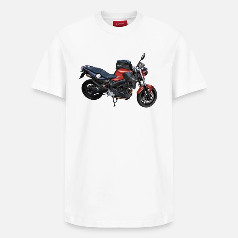 Motorrad - Relaxed Unisex Supima Cotton T-Shirt – von SPREAD - Weiß