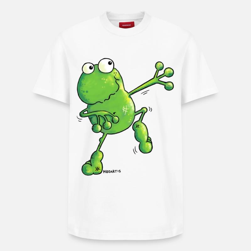 "Arthur" -Grenouille -Dessin animé - T-shirt unisexe décontracté en coton Supima – de SPREAD - blanc