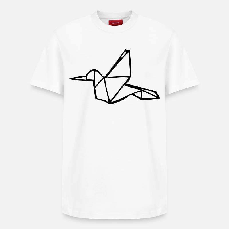Martin-pêcheur origami - T-shirt unisexe décontracté en coton Supima – de SPREAD - blanc