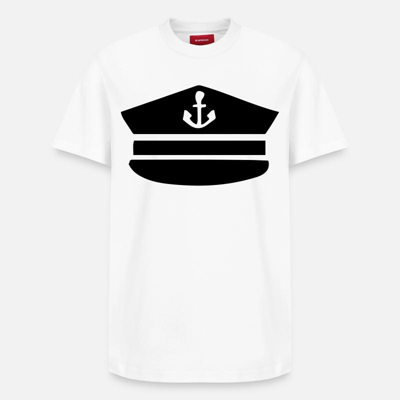 Casquette de capitaine - Capitaine - T-shirt unisexe décontracté en coton Supima – de SPREAD - blanc