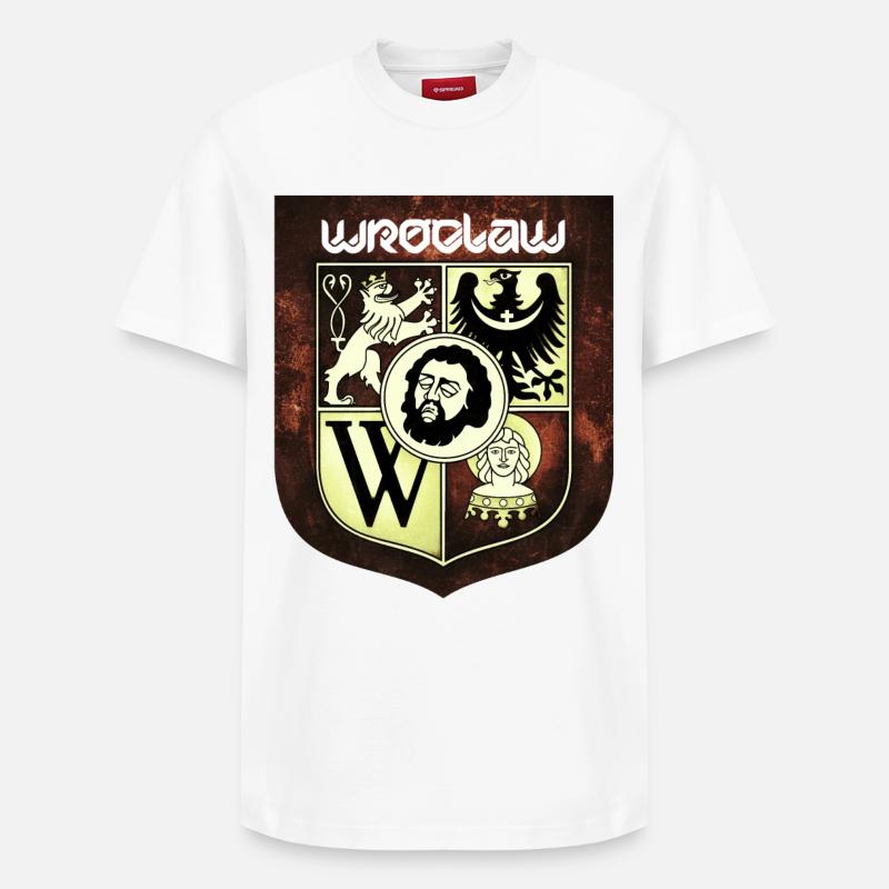 Wrocław - Pologne - T-shirt unisexe décontracté en coton Supima – de SPREAD - blanc