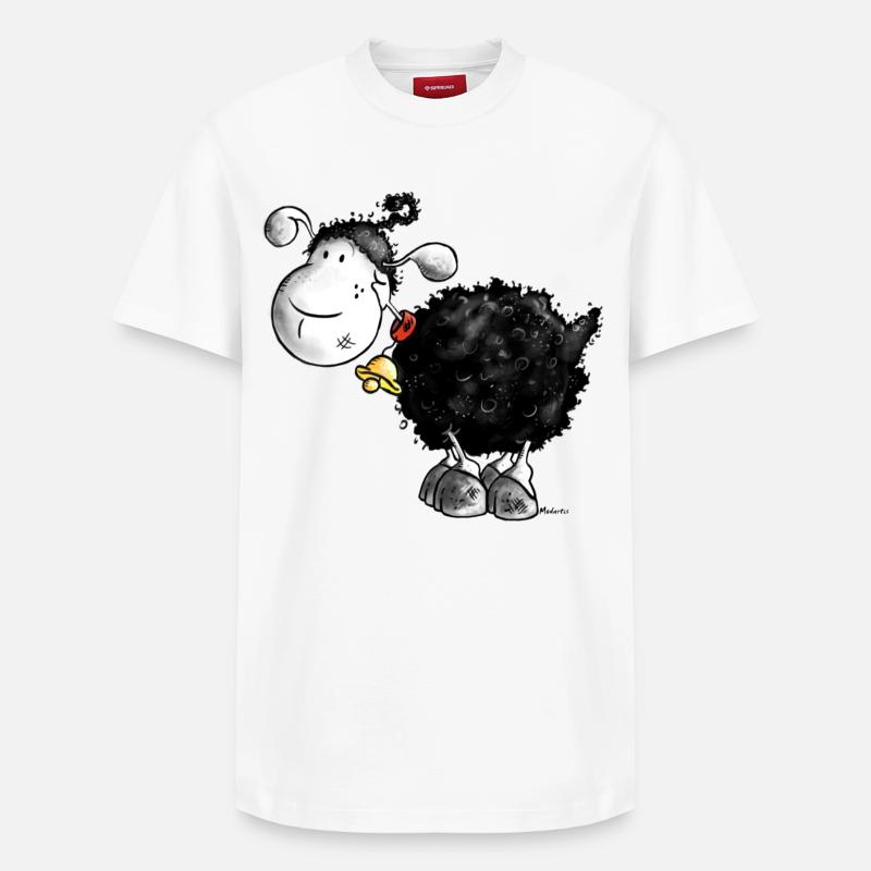 "Woolly Wool" - sheep - mouton - T-shirt unisexe décontracté en coton Supima – de SPREAD - blanc