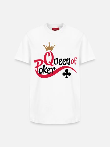 poker queen - T-shirt unisexe décontracté en coton Supima – de SPREAD - blanc