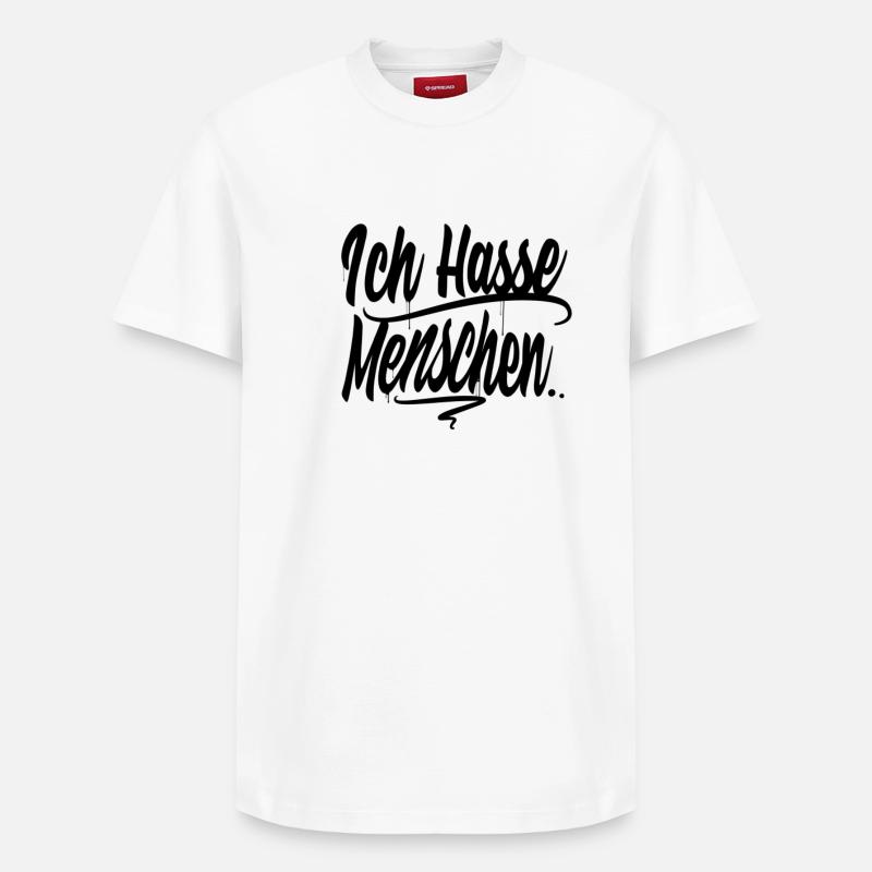 Ich hasse Menschen - Relaxed Unisex Supima Cotton T-Shirt – von SPREAD - Weiß