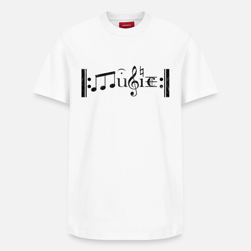 Musik - Relaxed Unisex Supima Cotton T-Shirt – von SPREAD - Weiß