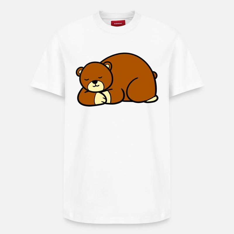 Schlafender Bär - Relaxed Unisex Supima Cotton T-Shirt – von SPREAD - Weiß