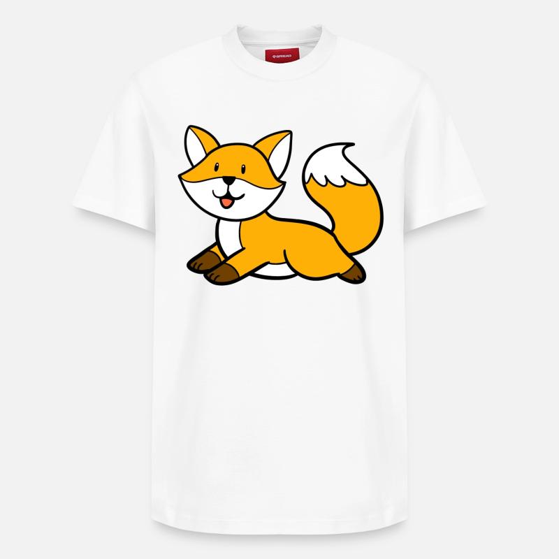 Renard couché - T-shirt unisexe décontracté en coton Supima – de SPREAD - blanc