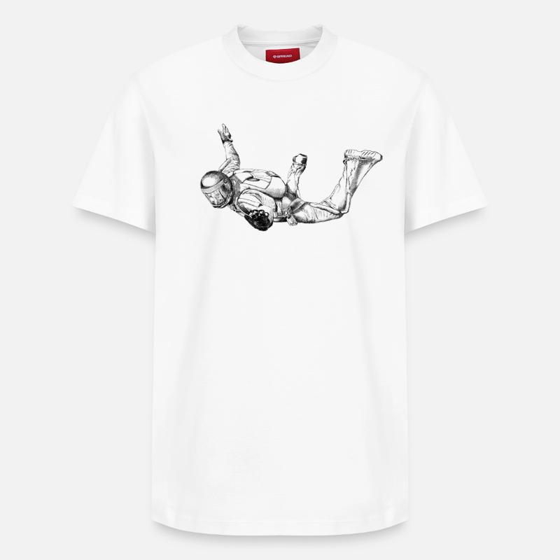 Skydiver - T-shirt unisexe décontracté en coton Supima – de SPREAD - blanc