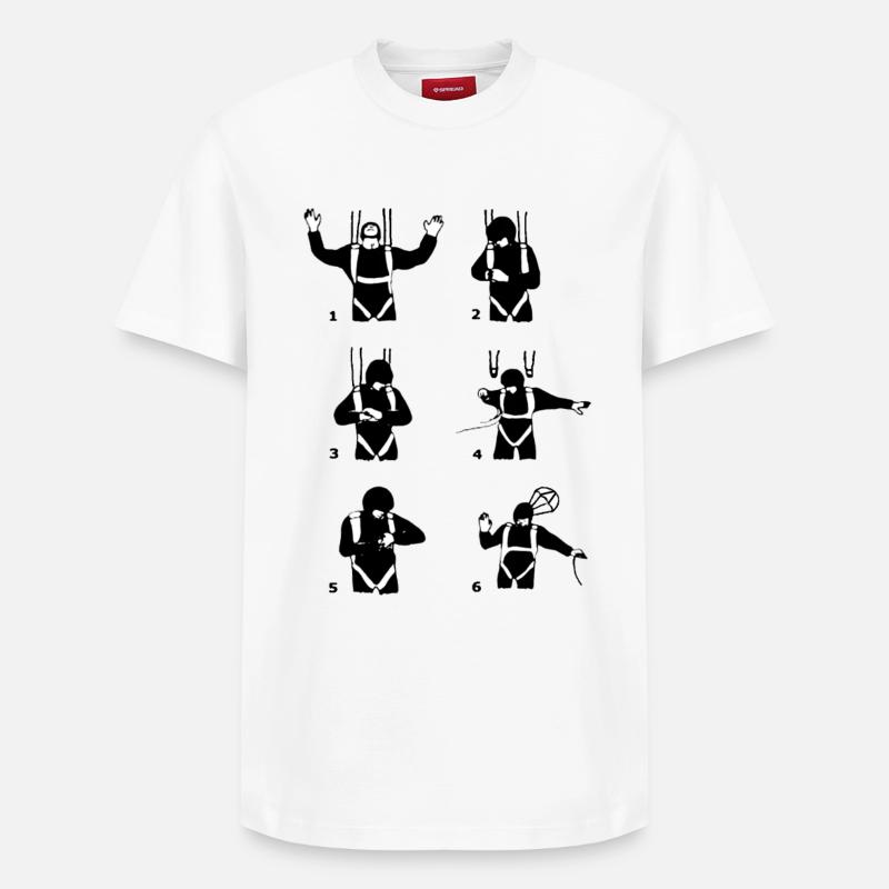 Parachute Wingsuit - T-shirt unisexe décontracté en coton Supima – de SPREAD - blanc