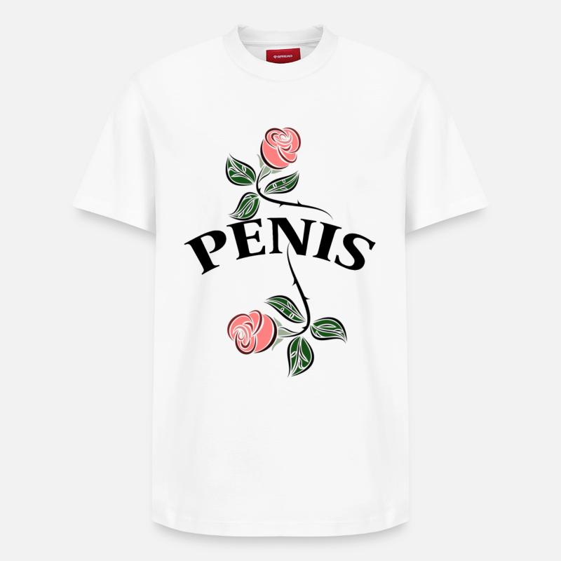 pénis - T-shirt unisexe décontracté en coton Supima – de SPREAD - blanc