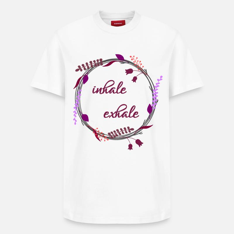 Inspirez ... Expirez ... - T-shirt unisexe décontracté en coton Supima – de SPREAD - blanc