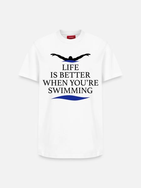 swim - Relaxed Unisex Supima Cotton T-Shirt – by SPREAD - white