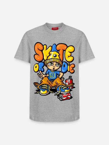 Skateboard and graffiti - Relaxed Unisex Supima Cotton T-Shirt – by SPREAD - white