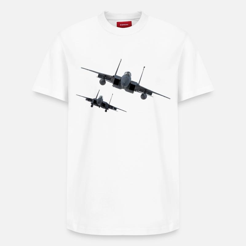F-15 - Relaxed Unisex Supima Cotton T-Shirt – von SPREAD - Weiß