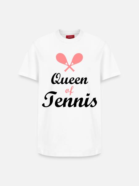 tennis - Relaxed Unisex Supima Cotton T-Shirt – by SPREAD - white