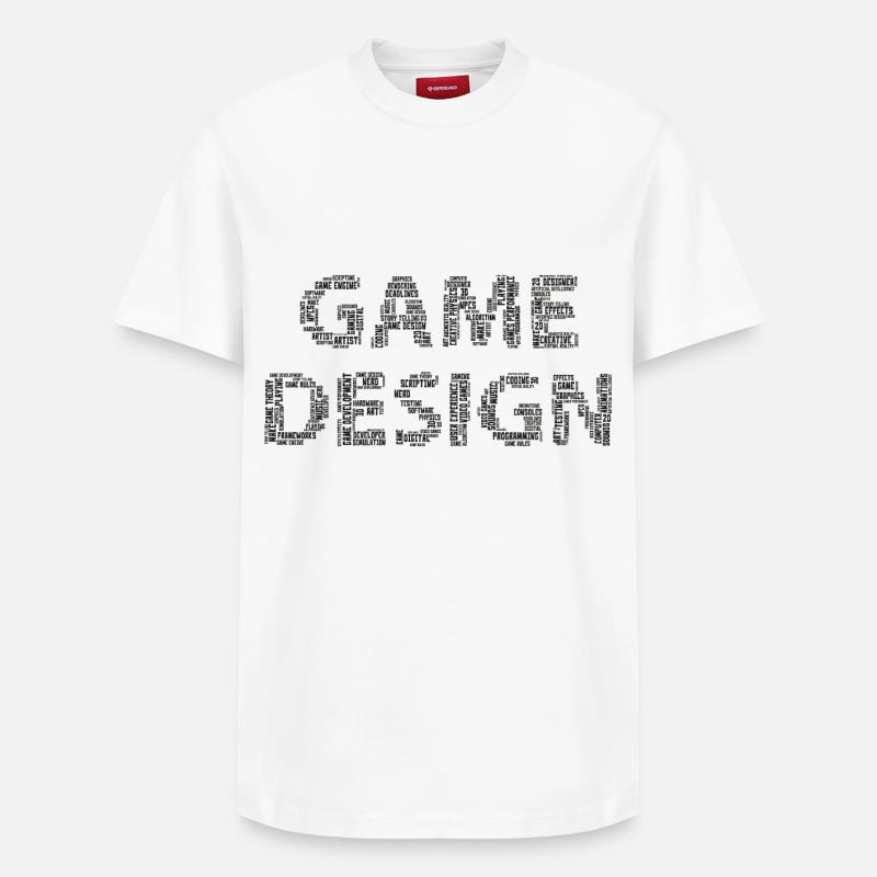 Conception du jeu - T-shirt unisexe décontracté en coton Supima – de SPREAD - blanc