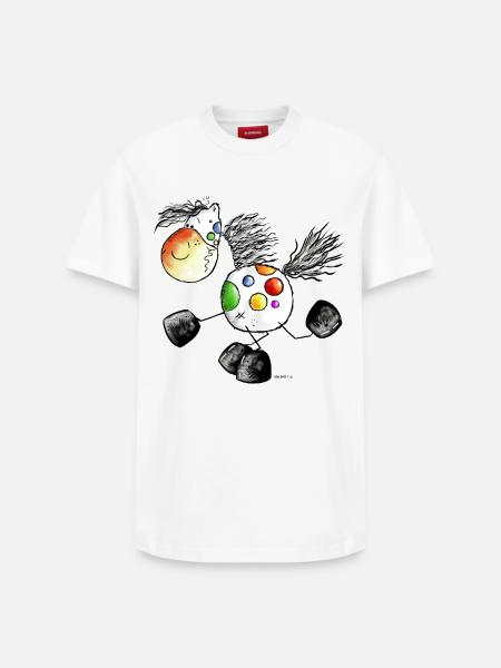 Kunterbuntes Pferd - Pony - Pferde - Relaxed Unisex Supima Cotton T-Shirt – von SPREAD - Weiß