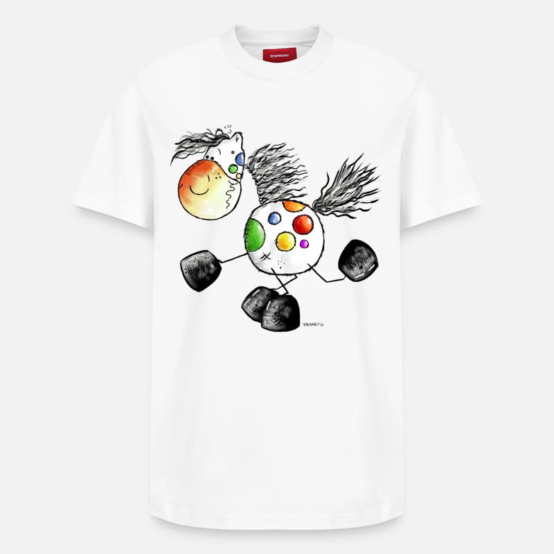 Kunterbuntes Pferd - Pony - Pferde - Relaxed Unisex Supima Cotton T-Shirt – von SPREAD - Weiß
