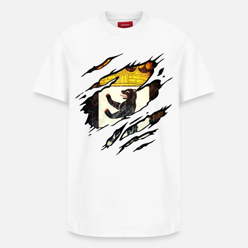 Berlin - Berlin Zerrissen - Relaxed Unisex Supima Cotton T-Shirt – von SPREAD - Weiß