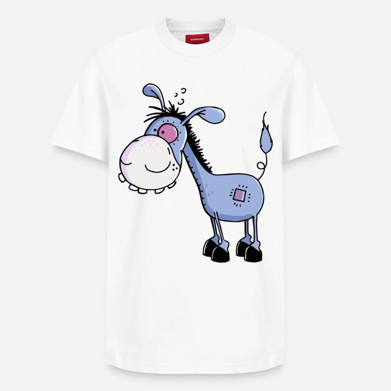 Petit âne drôle - ânes - T-shirt unisexe décontracté en coton Supima – de SPREAD - blanc