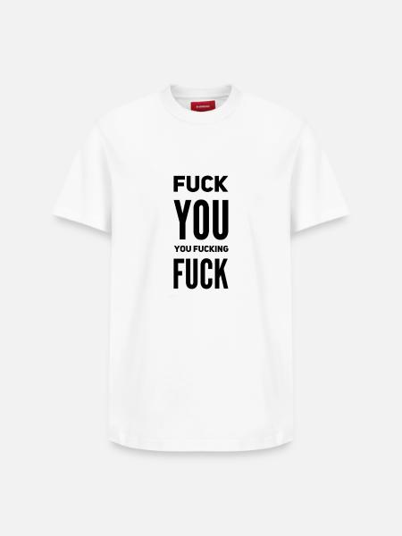 F*ck You Quote – Sarcasm & Attitude - Relaxed Unisex Supima Cotton T-Shirt – by SPREAD - white