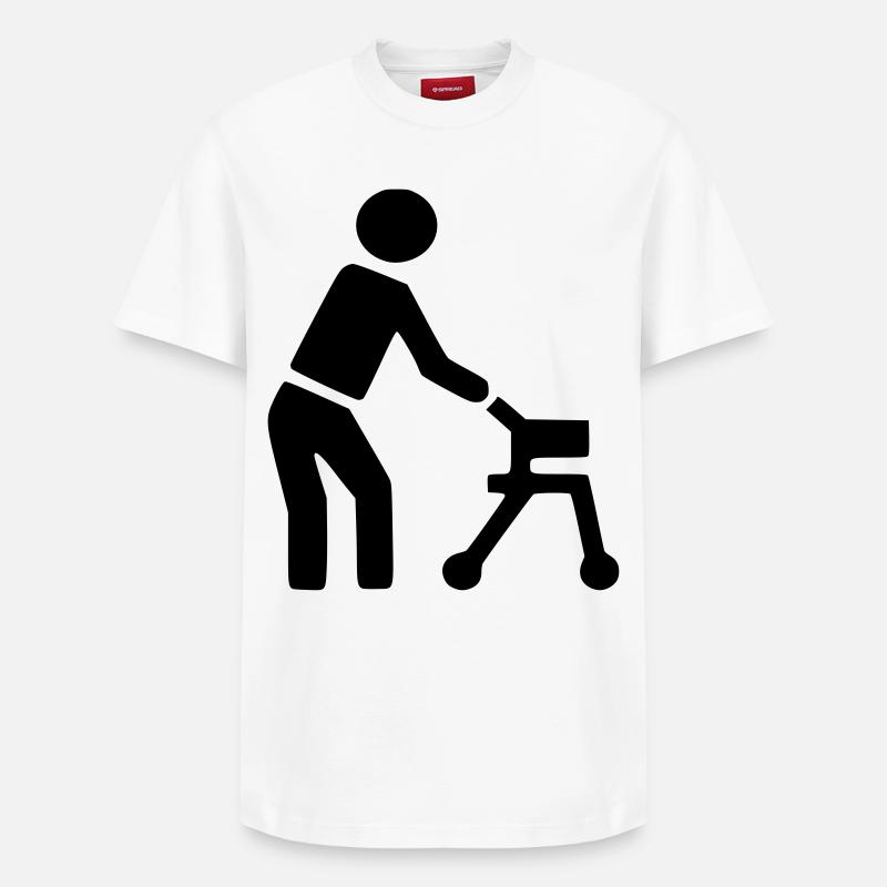 Behinderte Person hinter Rollator # - Relaxed Unisex Supima Cotton T-Shirt – von SPREAD - Weiß