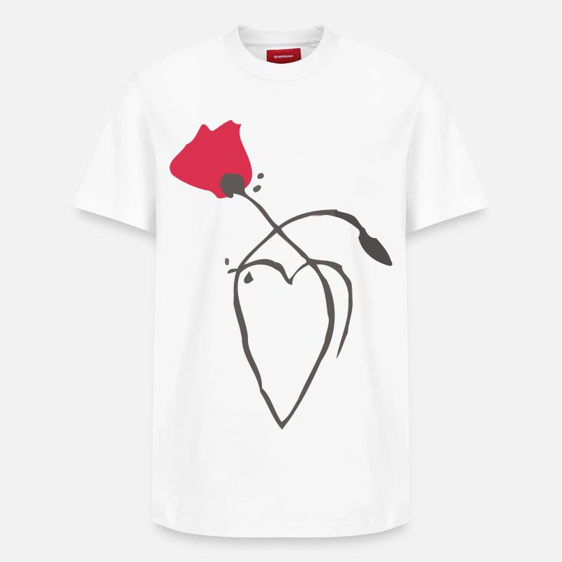 Mohn und Herz - Relaxed Unisex Supima Cotton T-Shirt – von SPREAD - Weiß