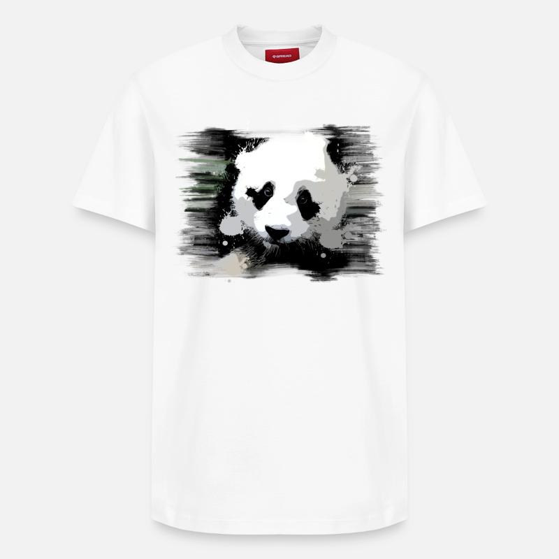 Panda - T-shirt unisexe décontracté en coton Supima – de SPREAD - blanc