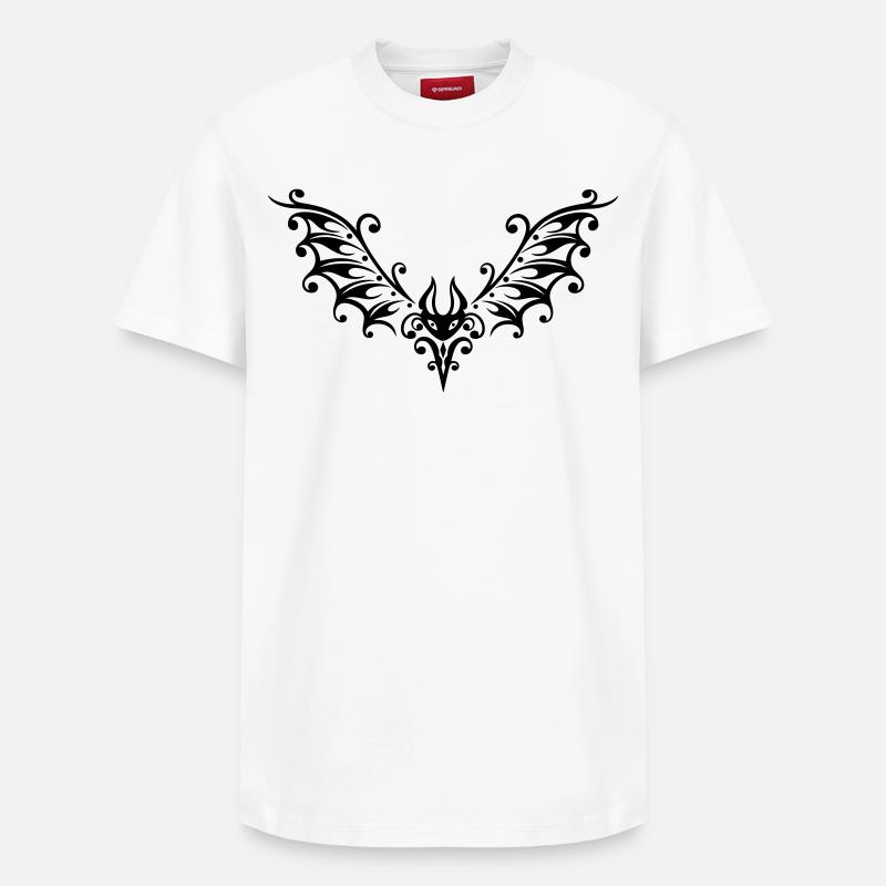 Bat bat tribal, - T-shirt unisexe décontracté en coton Supima – de SPREAD - blanc
