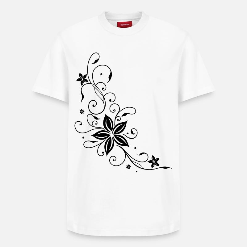 Tribal avec des fleurs - T-shirt unisexe décontracté en coton Supima – de SPREAD - blanc