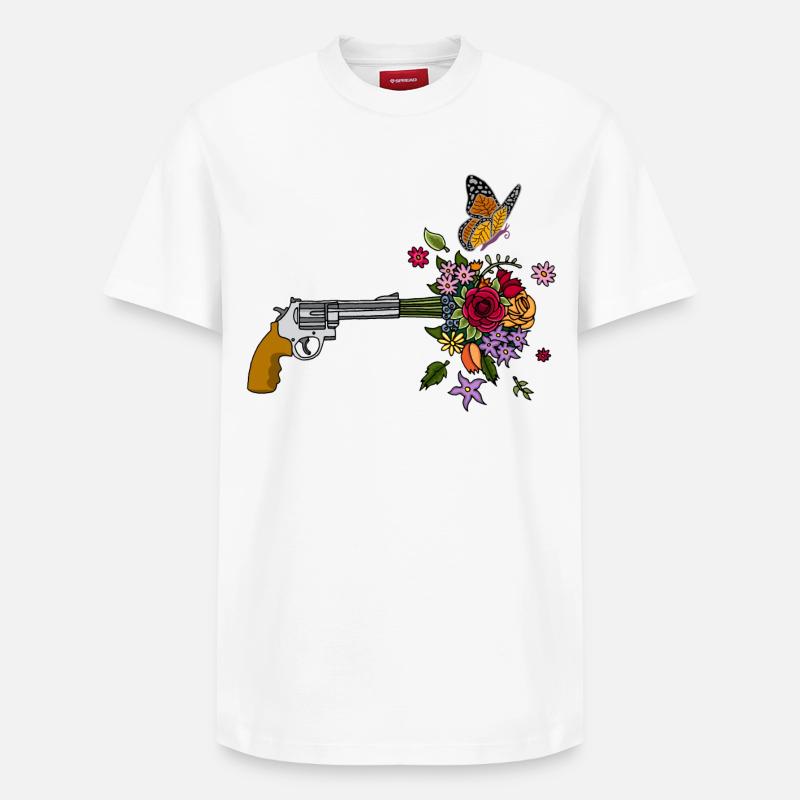 Die Friedenswaffe - Relaxed Unisex Supima Cotton T-Shirt – von SPREAD - Weiß