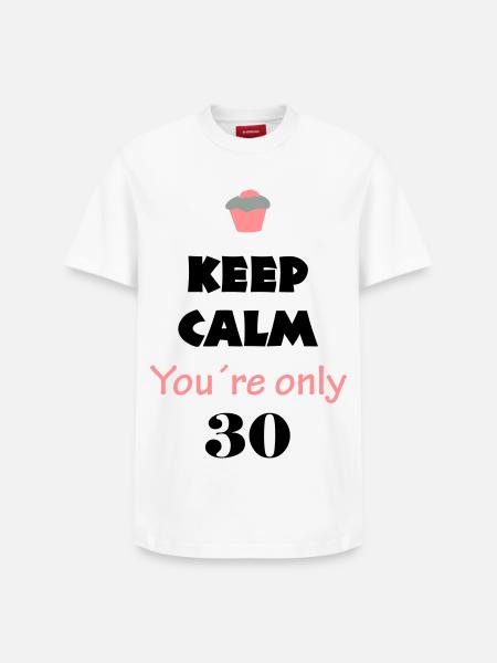 birthday 30 - Relaxed Unisex Supima Cotton T-Shirt – by SPREAD - white
