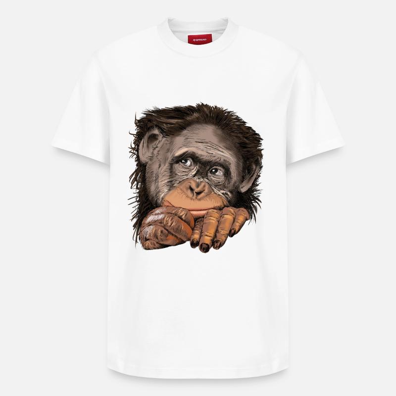 Monkey - T-shirt unisexe décontracté en coton Supima – de SPREAD - blanc
