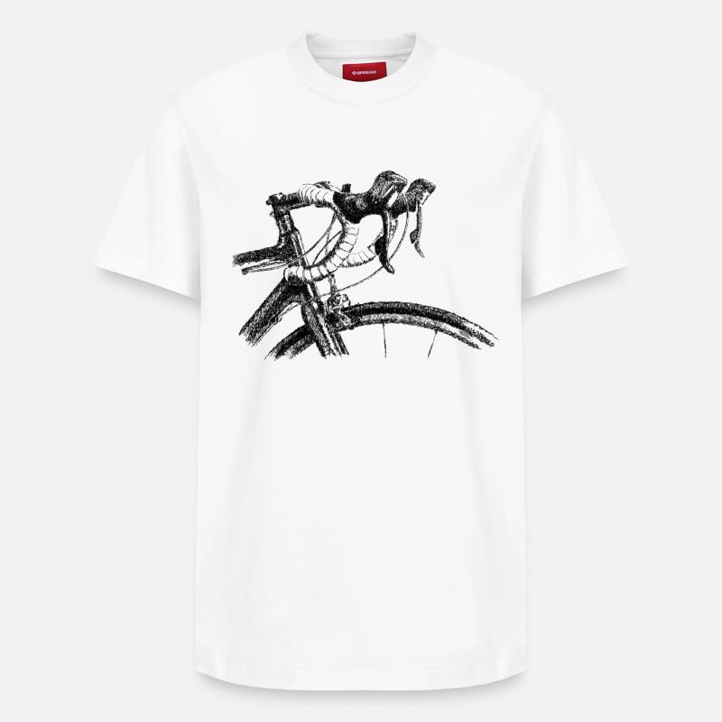 Racing bicycle - T-shirt unisexe décontracté en coton Supima – de SPREAD - blanc