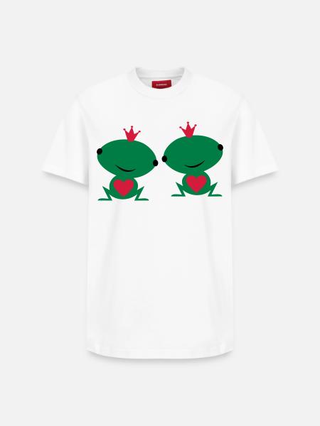 two are in love - Relaxed Unisex Supima Cotton T-Shirt – by SPREAD - white